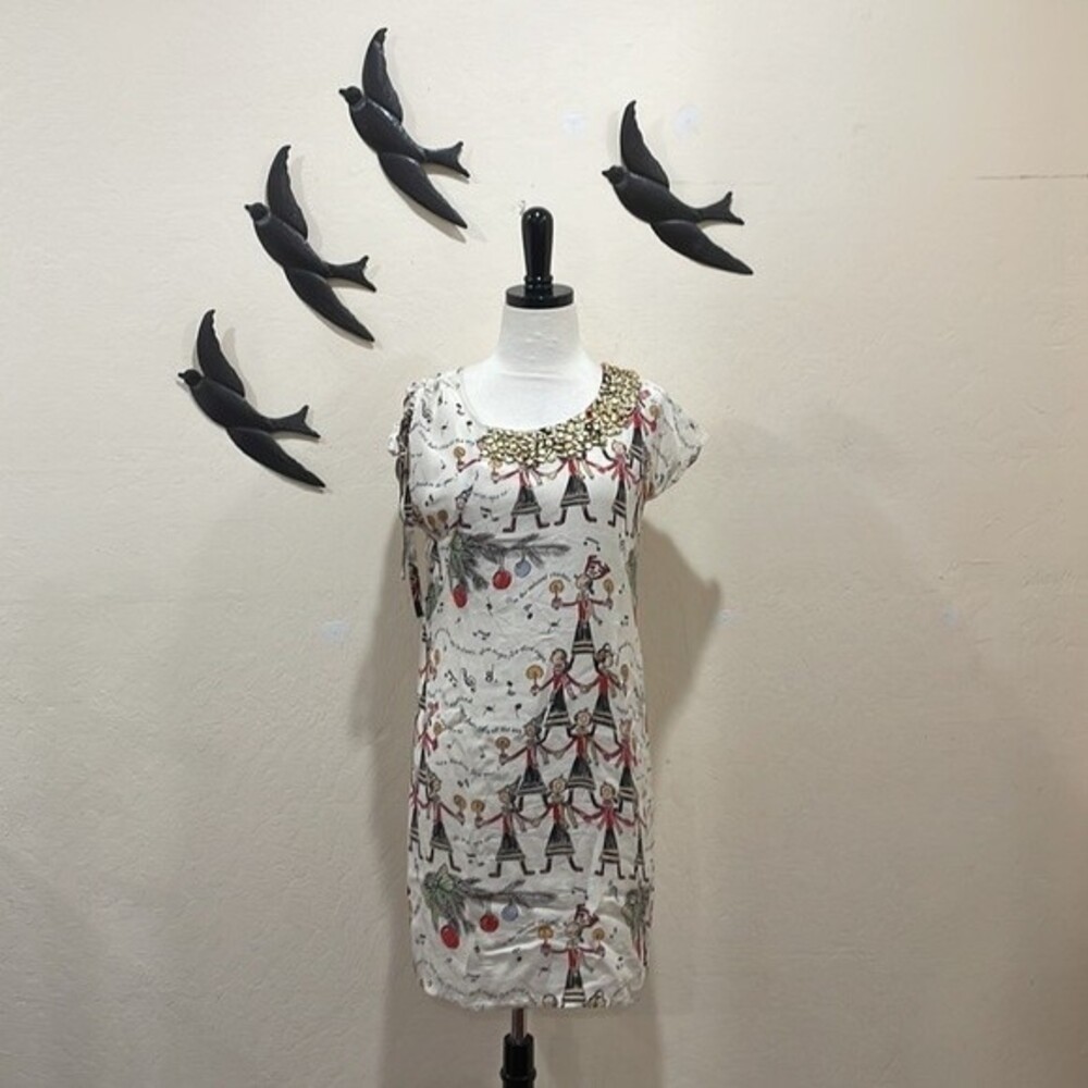 Vintage 90's Moschino Jeans Silk Dress Olive Oyl Christmas Moschino New Year - M